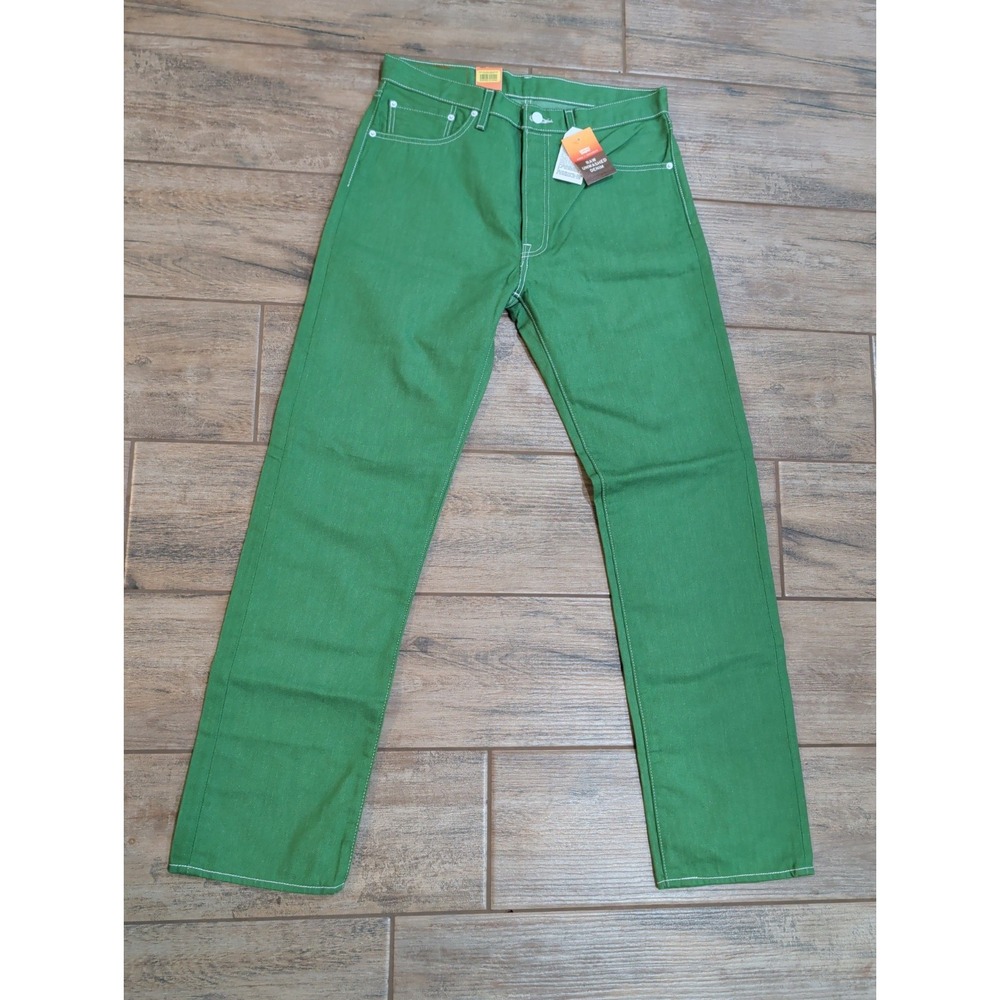 NWT Levi's 501 Shrink To Fit Jeans Green Raw Denim Button Fly 34x34 005012407